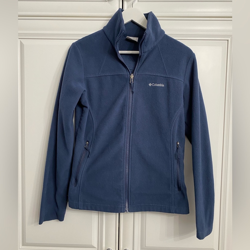Columbia Men’s Sz Medium Lightweight Jacket Navy Zipper Front Two Zip Pockets